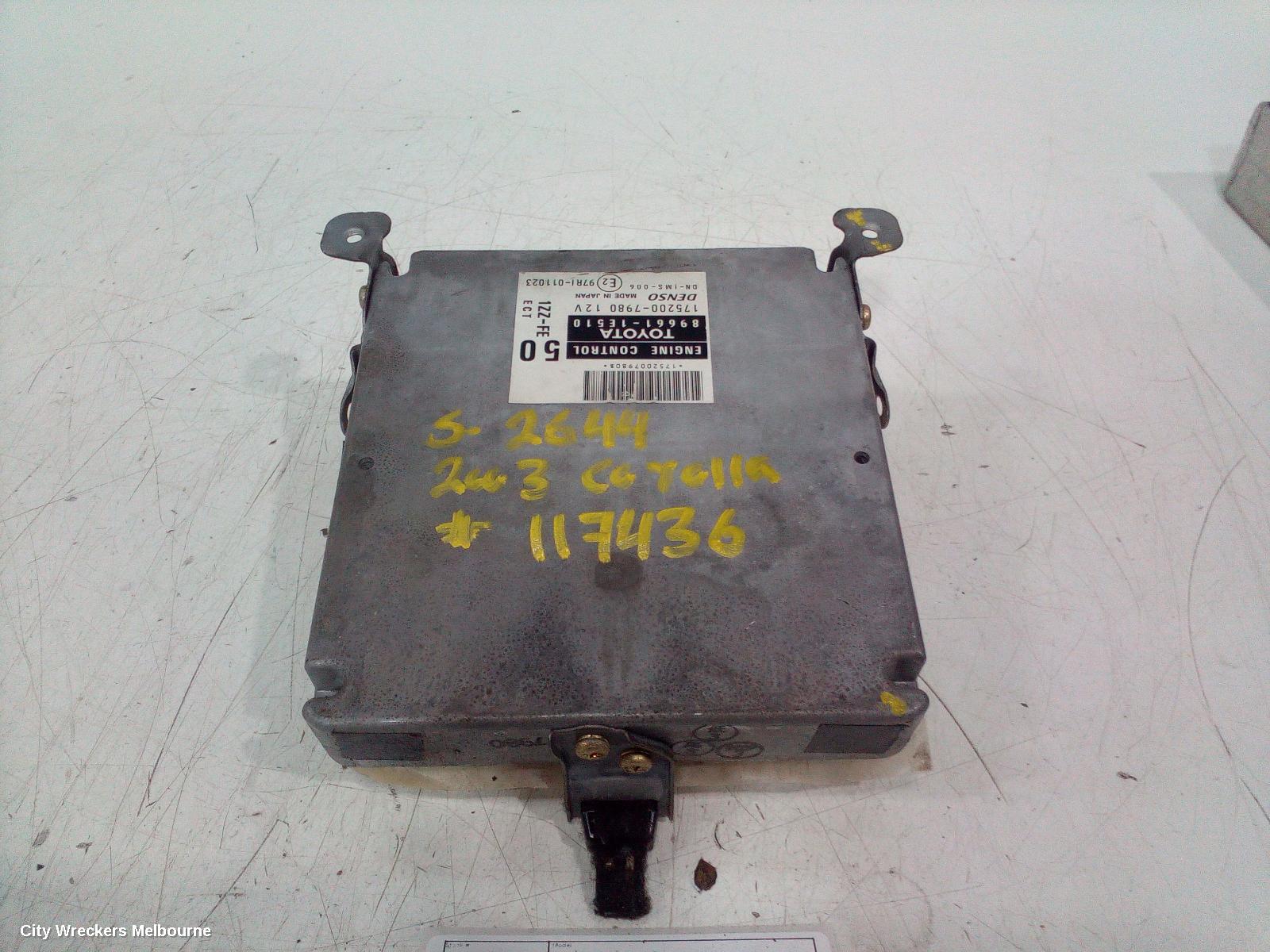 TOYOTA COROLLA ECU, ENGINE ECU, 1.8, 1ZZ-FE, PETROL, ECU ONLY, ZZE122, 12/2001 - 06/2007 - Image 1