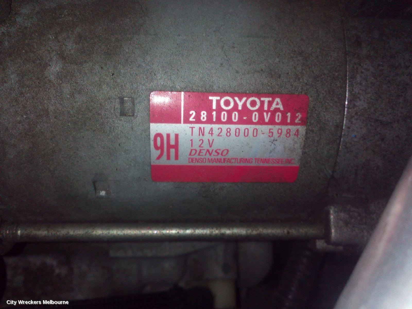 TOYOTA AURION STARTER, PETROL, 3.5, 2GR-FE, GSV50R, 02/2012 - 08/2017 - Image 1