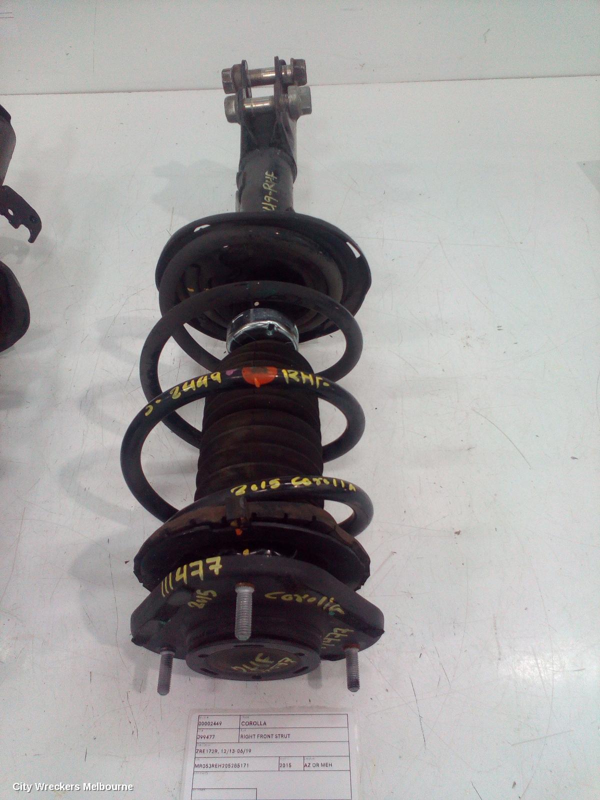 TOYOTA COROLLA RIGHT FRONT STRUT, ZRE172R, 12/2013 - 06/2019 - Image 2