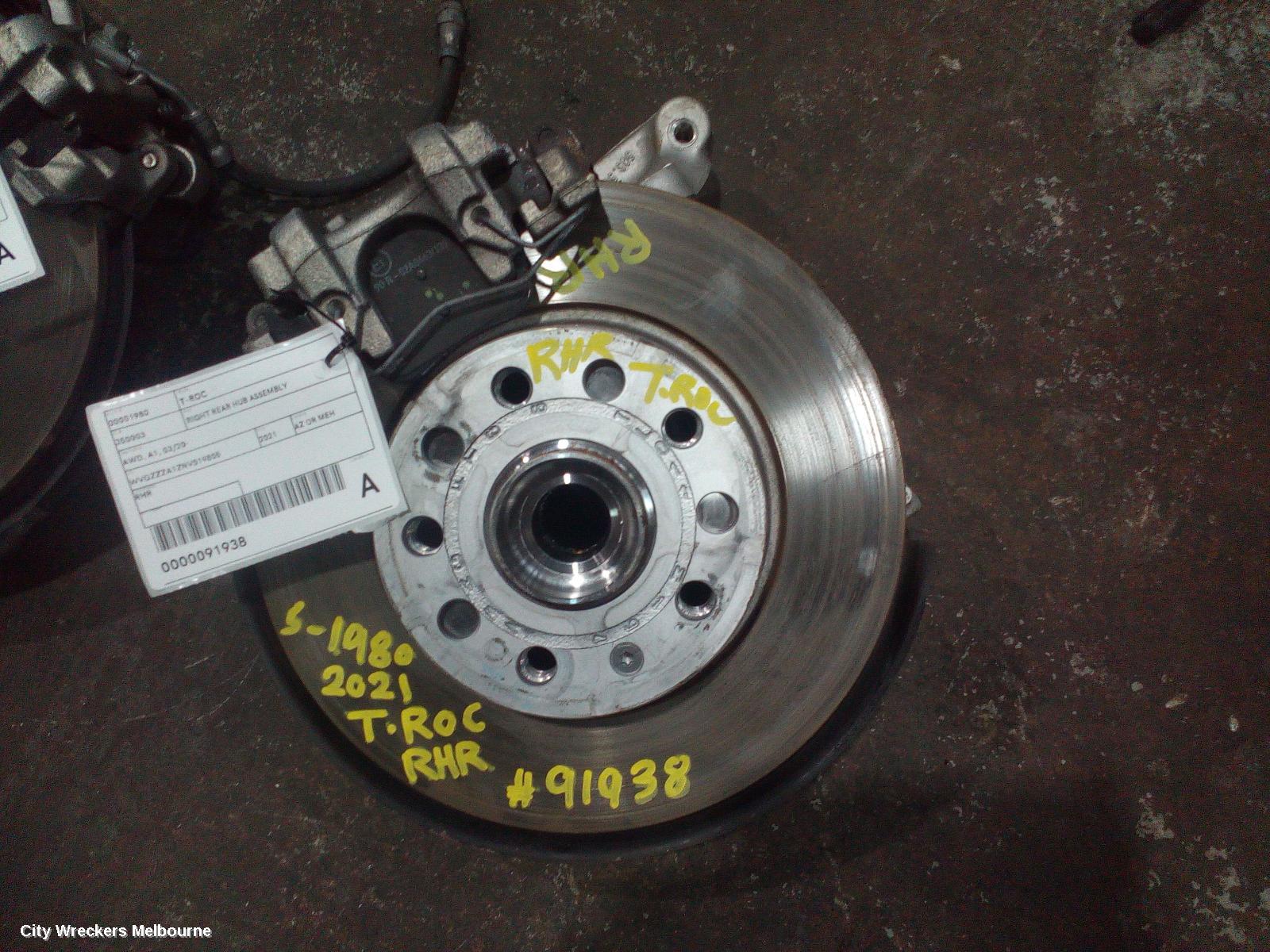 VOLKSWAGEN T-ROC RIGHT REAR HUB ASSEMBLY, AWD, A1, 03/2020 ONWARDS - Image 2