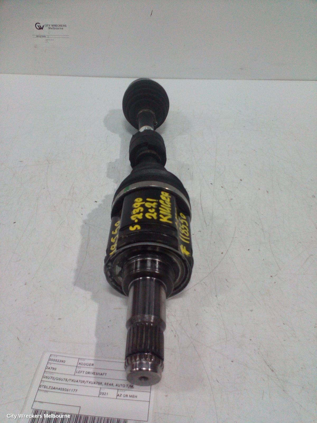 TOYOTA KLUGER LEFT DRIVESHAFT, GSU70/GSU75/TXUA70R/TXUA75R, REAR, AUTO T/M, PETROL, NON HYBRID TYPE, 03/2021 ONWARDS - Image 2