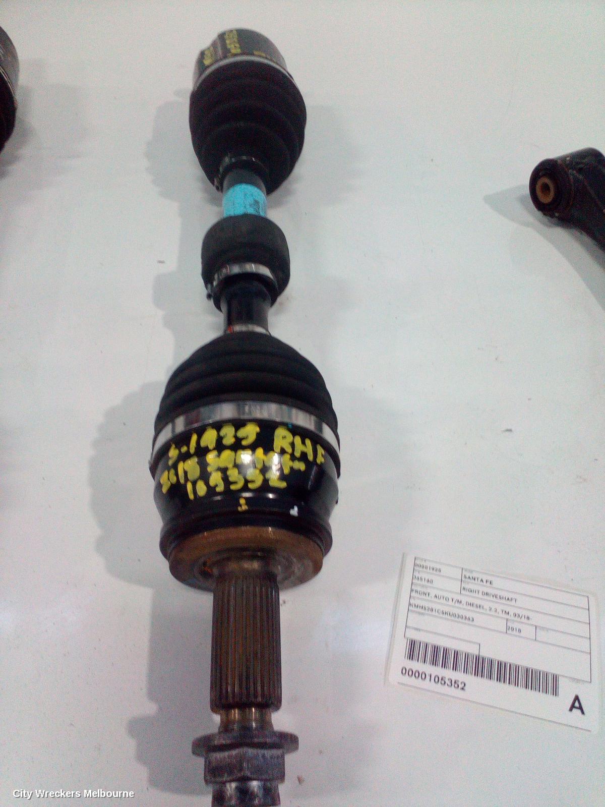 HYUNDAI SANTA FE RIGHT DRIVESHAFT, FRONT, AUTO T/M, DIESEL, 2.2, TM, 03/2018 ONWARDS - Image 1