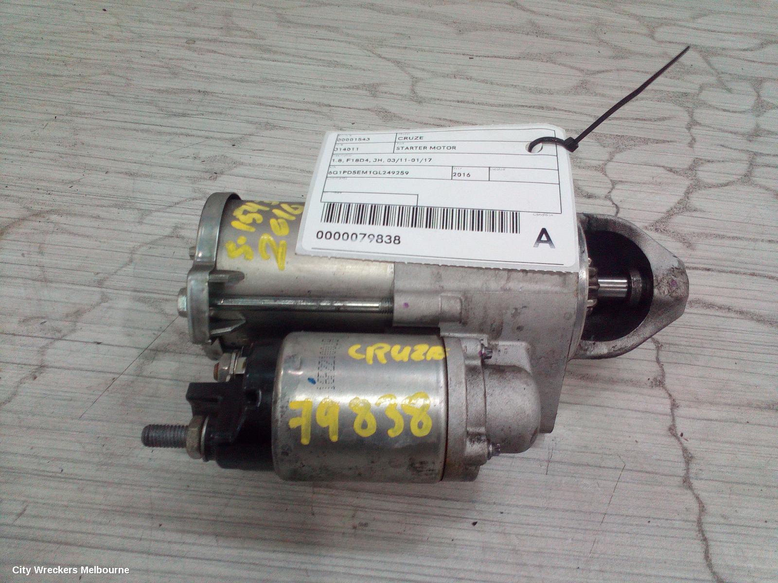 HOLDEN CRUZE STARTER, 1.8, F18D4, JH, 03/2011 - 01/2017 - Image 2