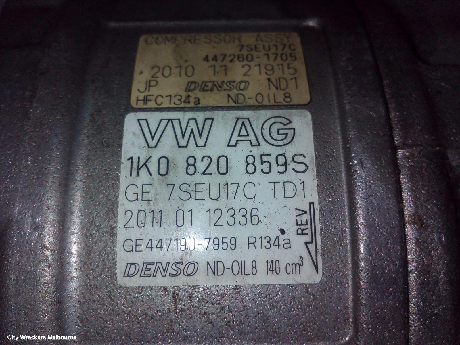 VOLKSWAGEN GOLF A/C COMPRESSOR, GEN 6, PETROL, DENSO BRAND (7SEU17C), 10/2008 - 01/2016 - Image 3