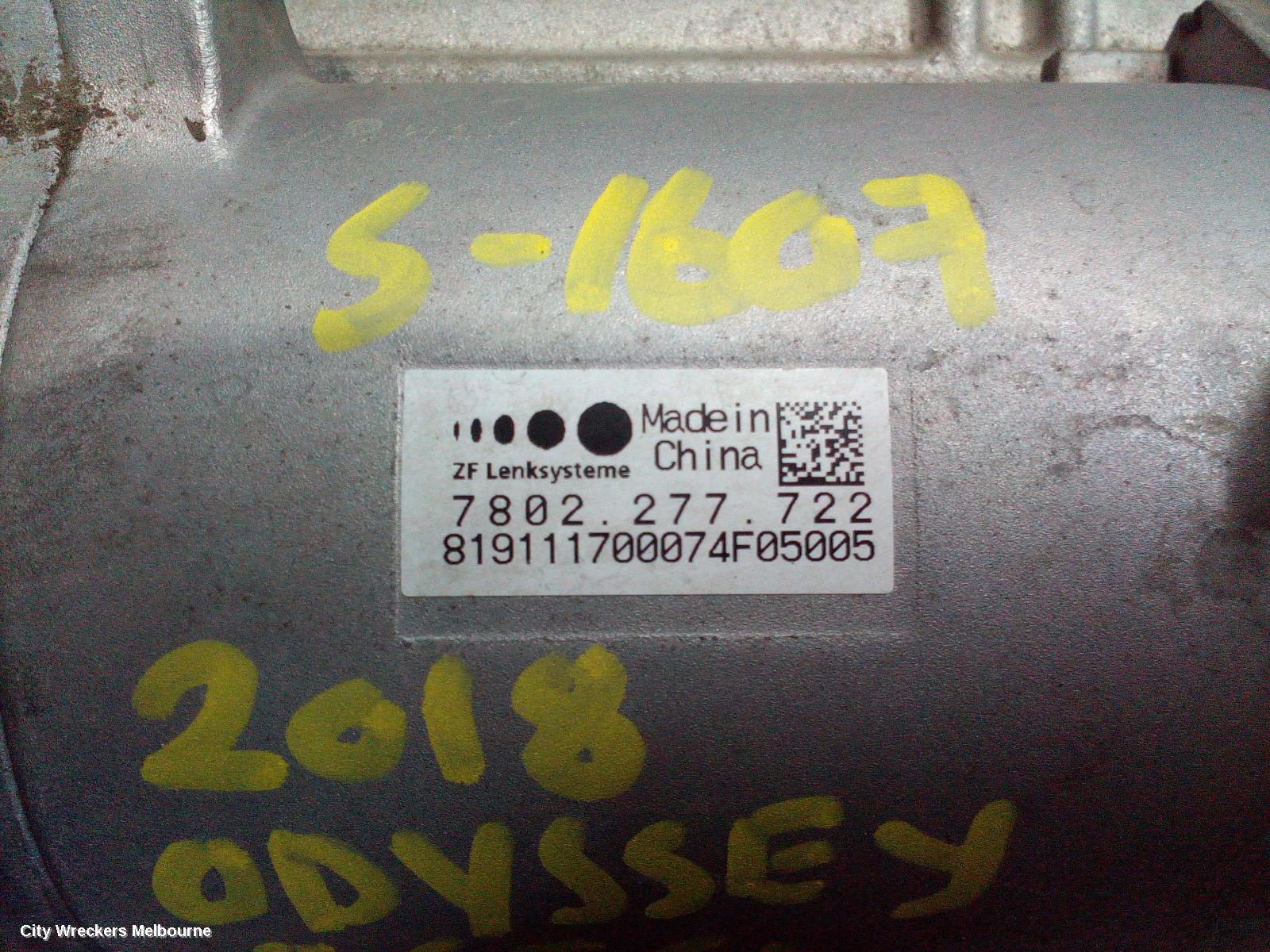 HONDA ODYSSEY STEERING BOX/RACK, RC1, 02/2014 - 03/2022 - Image 2