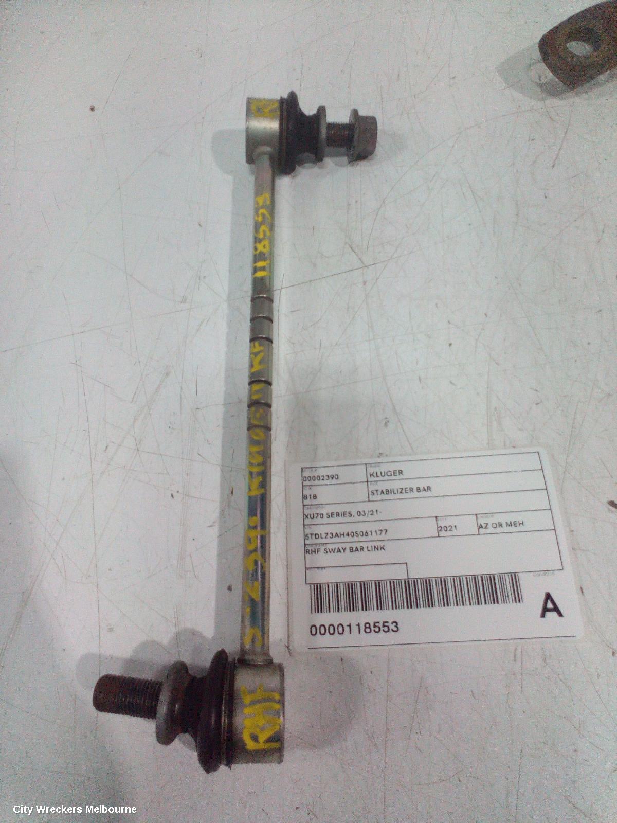 TOYOTA KLUGER STABILISER BAR, XU70 SERIES, 03/2021 ONWARDS - Image 1