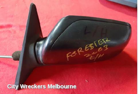 SUBARU FORESTER LEFT DOOR MIRROR, NON TURBO, BLACK, 1 PIECE BACKING TYPE, 07/2002 - 08/2003 - Image 1