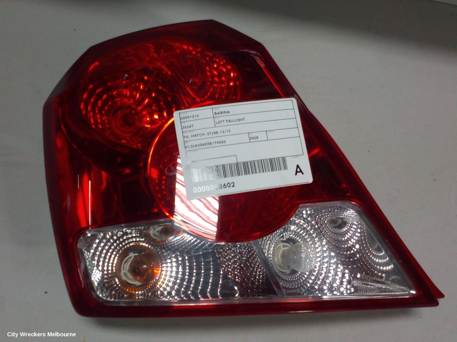 HOLDEN BARINA LEFT TAILLIGHT, TK, HATCH, 07/2008 - 12/2012 - Image 1