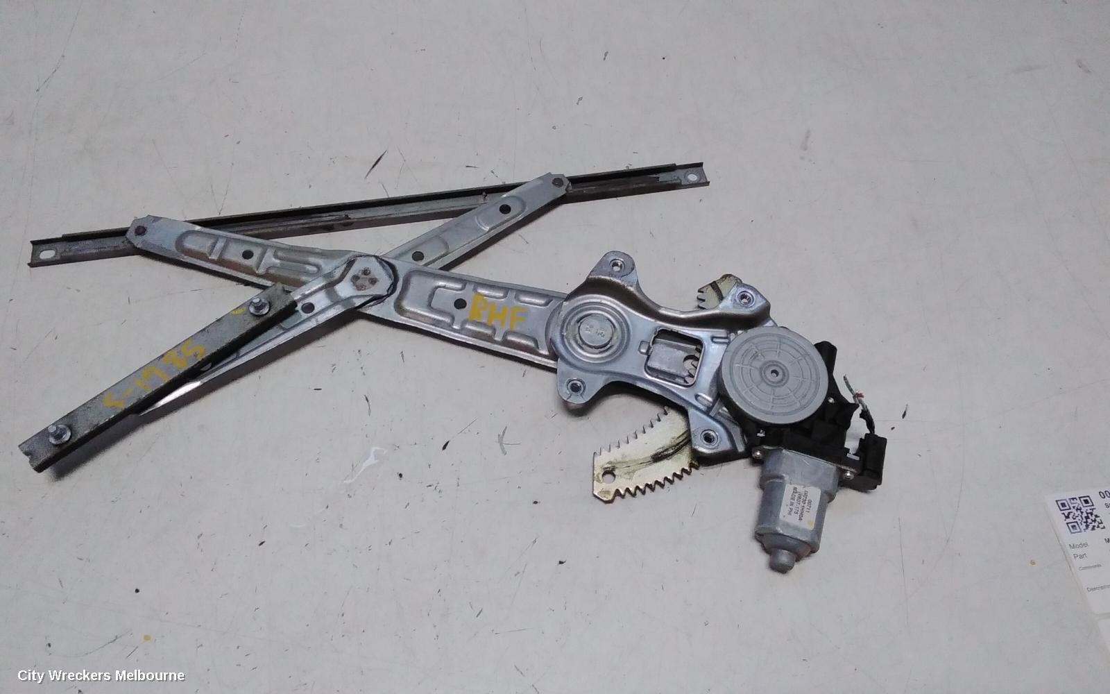 NISSAN MICRA RIGHT FRONT WINDOW REG/MOTOR, K13, POWER, 2 PIN TYPE, 11/2010 - 12/2016 - Image 1