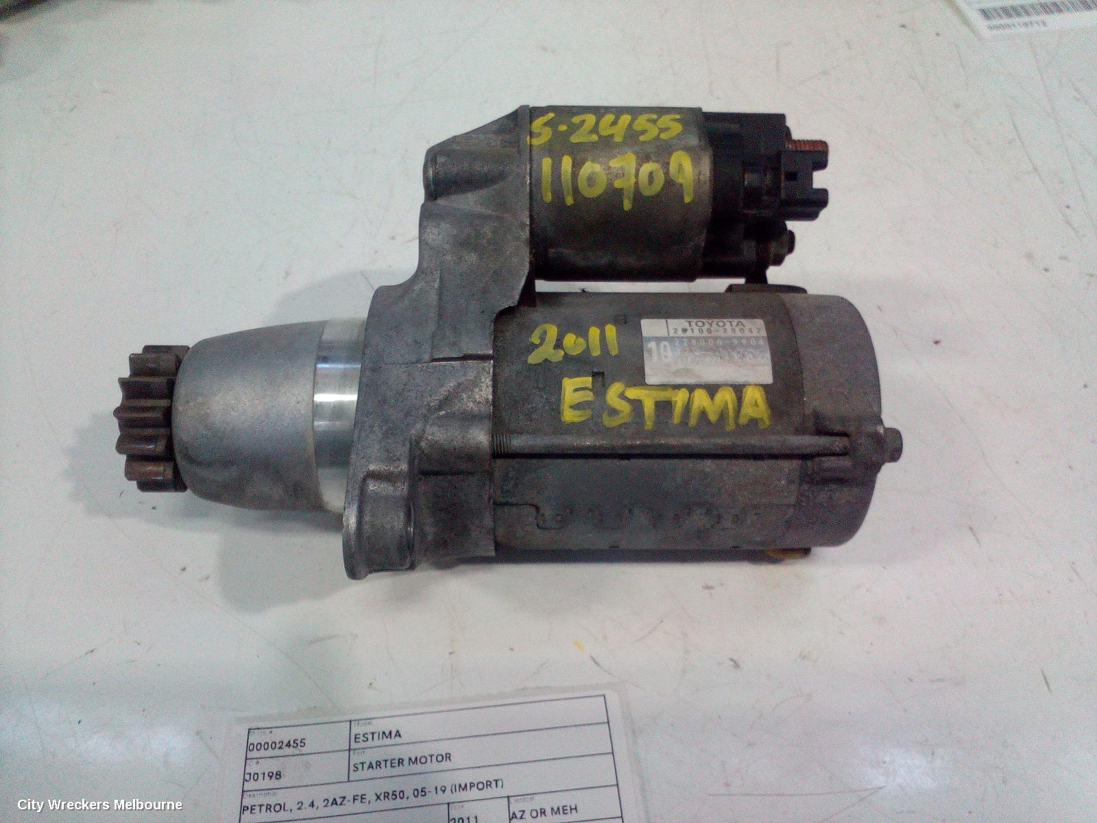 TOYOTA ESTIMA STARTER, PETROL, 2.4, 2AZ-FE, XR50, 05-19 (IMPORT) - Image 1
