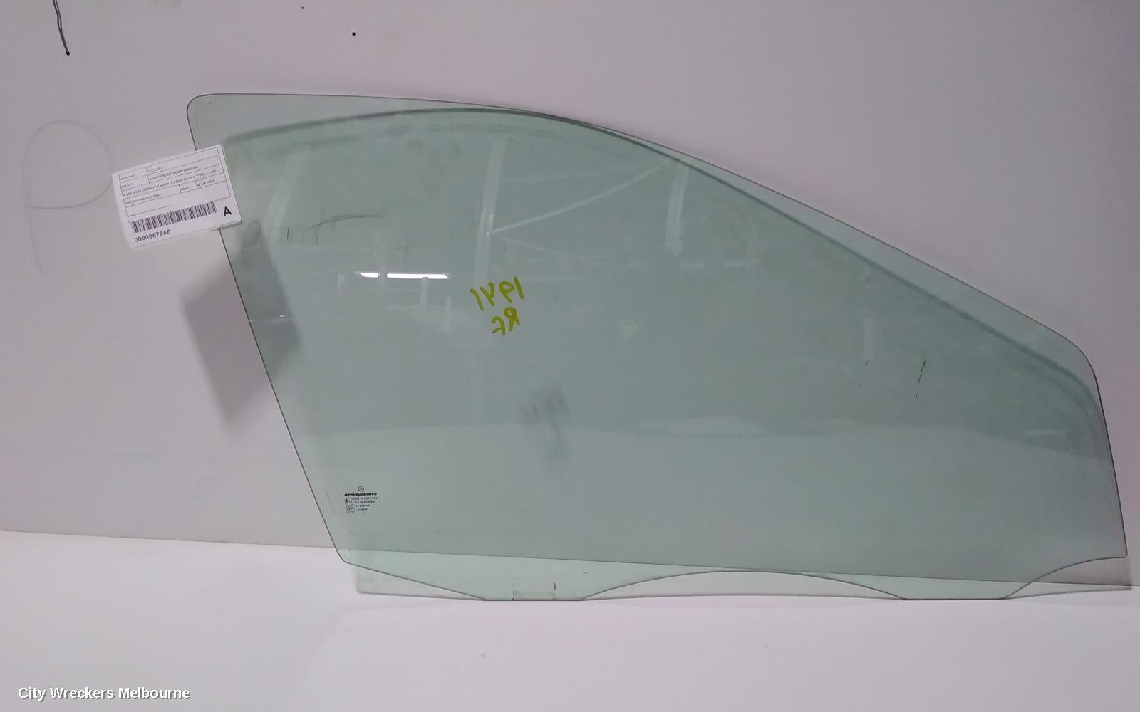 MERCEDES C CLASS RIGHT FRONT DOOR WINDOW, W203/S203, SEDAN/WAGON (CLAMP TO REG TYPE), 11/2000 - 06/2007 - Image 2