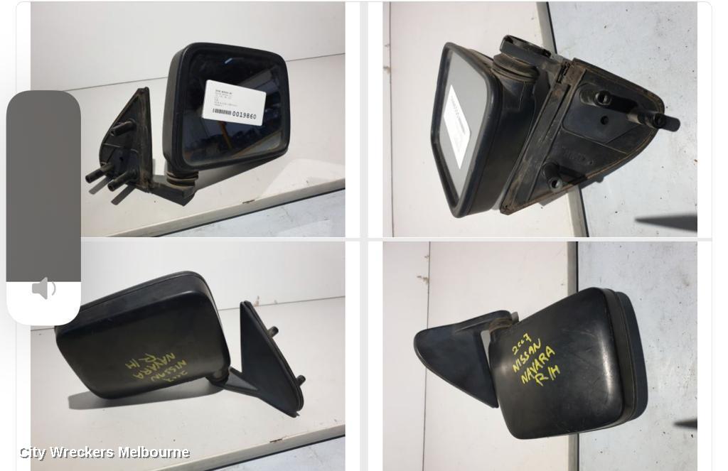 NISSAN NAVARA RIGHT DOOR MIRROR, D22, MANUAL, UTE BACK TYPE, 04/1997 - 08/2015 - Image 1