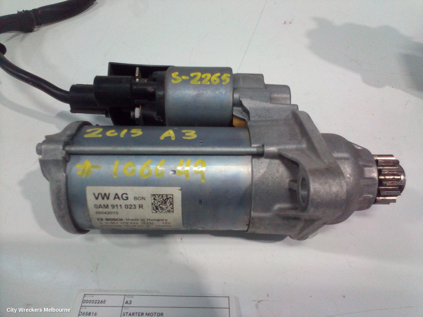 AUDI A3 STARTER, PETROL, 1.4/1.8, BOSCH, 8V, 05/2013 - 10/2020 - Image 3