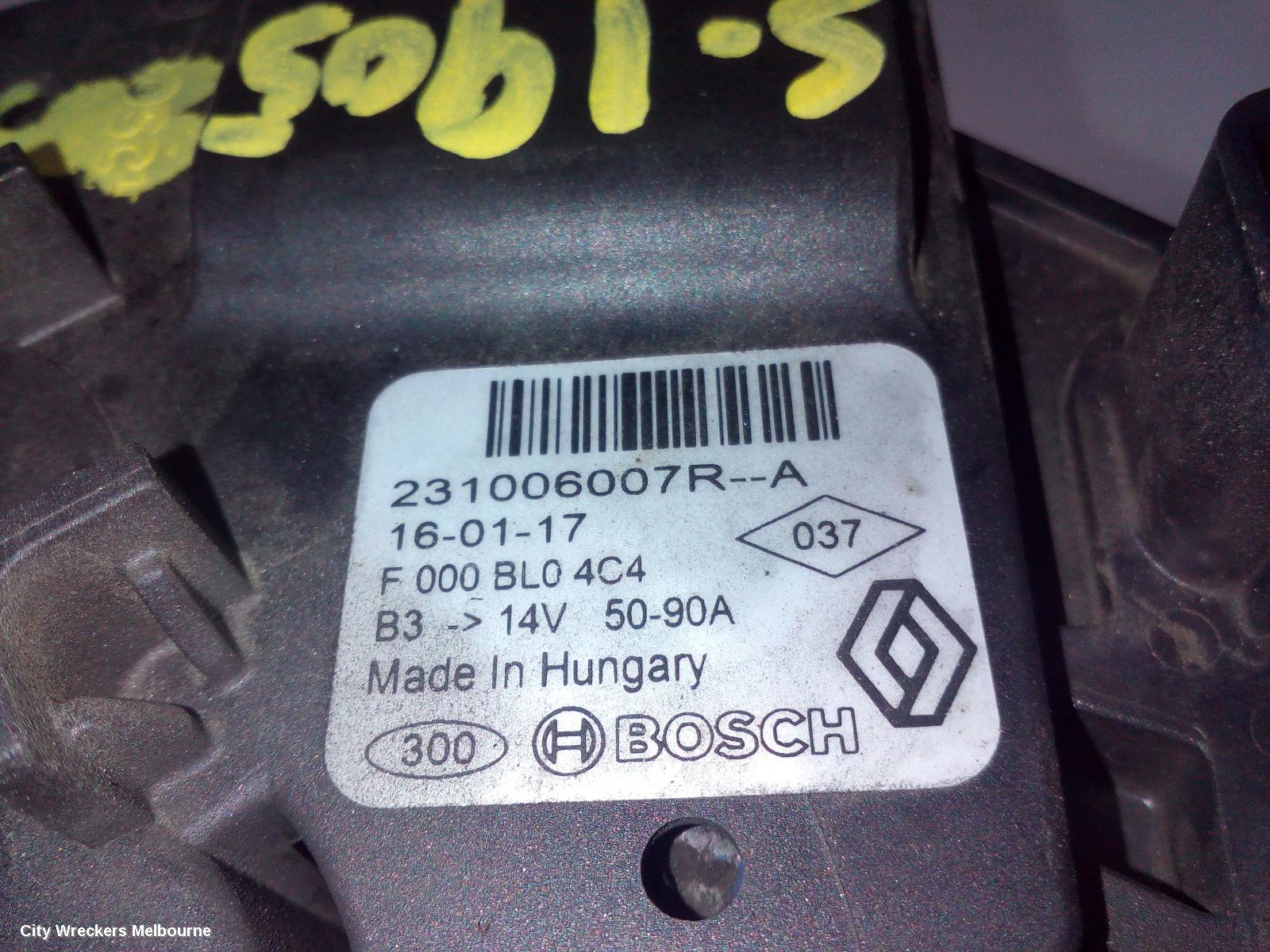 RENAULT CLIO ALTERNATOR, PETROL, 0.9, H4B, TURBO, X98, 09/2013 - 10/2019 - Image 1