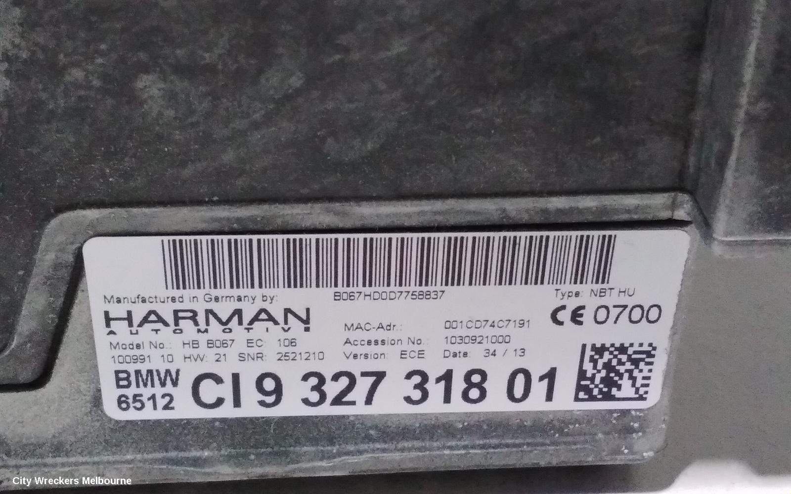 BMW 3 SERIES RADIO/CD/DVD/SAT/TV, DISPLAY UNIT, 6.5IN, P/N 65509252003, F30, SEDAN, 11/2011 - 02/2019 - Image 3