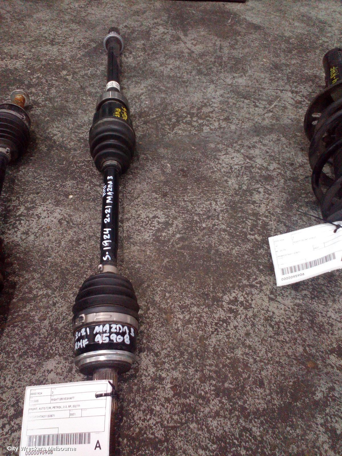 MAZDA 3 RIGHT DRIVESHAFT, FRONT, AUTO T/M, PETROL, 2.0, BP, 03/2019 ONWARDS - Image 1