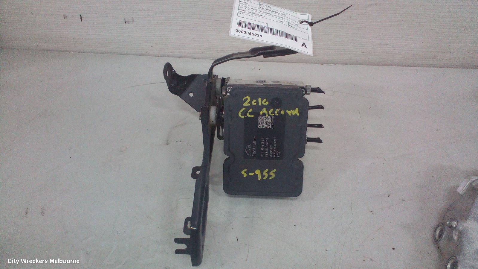 HONDA ACCORD ABS PUMP/MODULATOR, 8TH GEN, EURO (VIN JHMCU), P/N TL3J2, 07/2011 - 12/2015 - Image 3