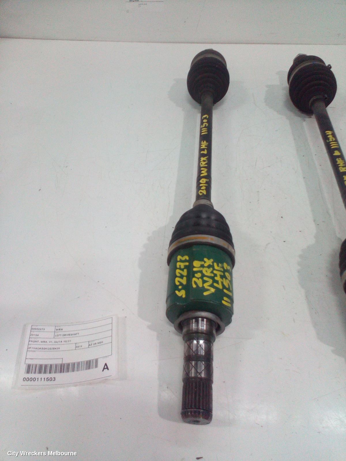 SUBARU WRX LEFT DRIVESHAFT, FRONT, WRX, V1, 03/2014 - 10/2021 - Image 1