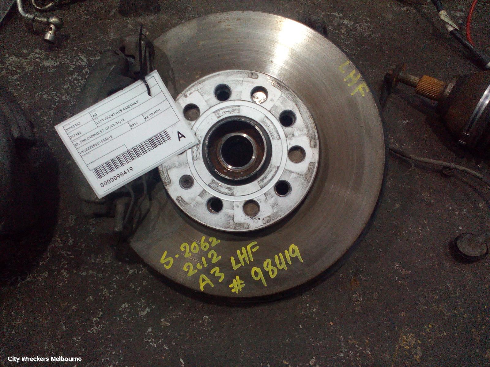 AUDI A3 LEFT FRONT HUB ASSEMBLY, 8P, 2DR CABRIOLET, 07/2008 - 04/2013 - Image 2