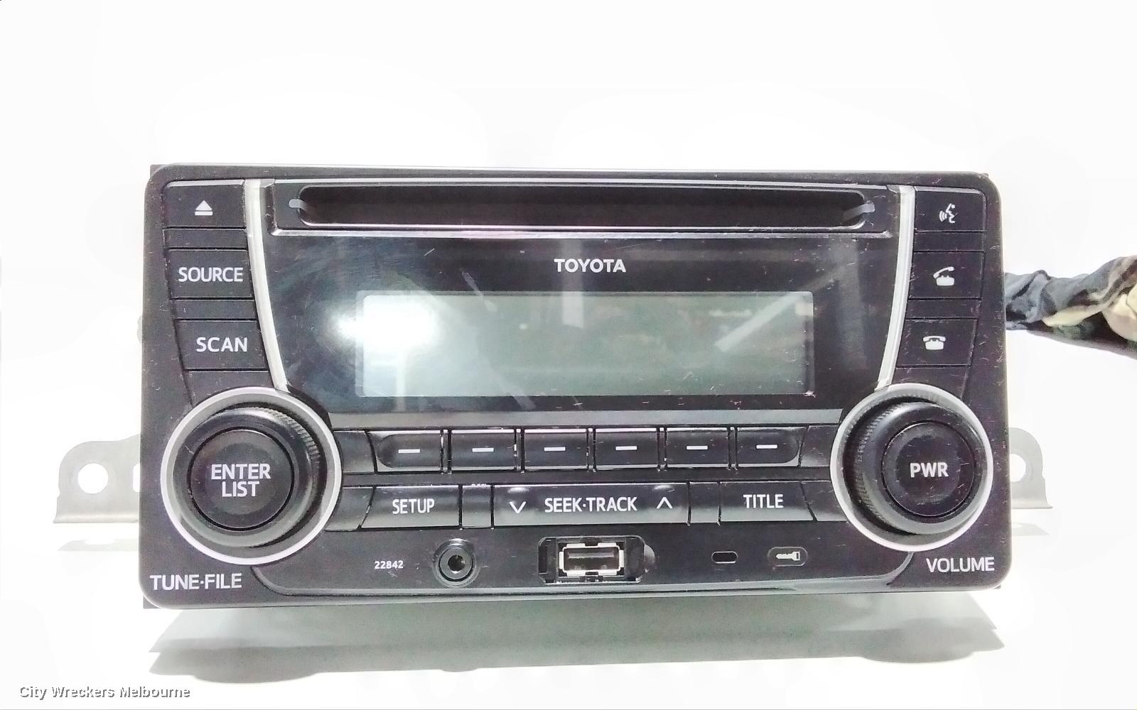 TOYOTA YARIS RADIO/CD/DVD/SAT/TV, SINGLE DISC CD PLAYER (P/N ON FACE 22842), NCP13#, 08/2011 - 12/2019 - Image 1