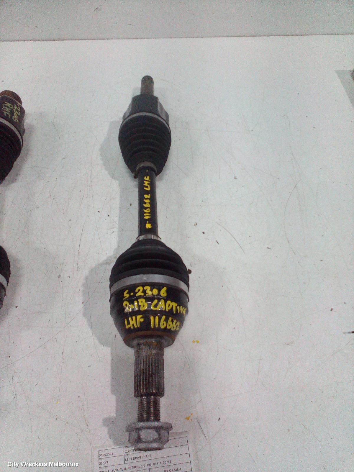 HOLDEN CAPTIVA LEFT DRIVESHAFT, FRONT, AUTO T/M, PETROL, 3.0, CG, 01/2011 - 06/2018 - Image 2