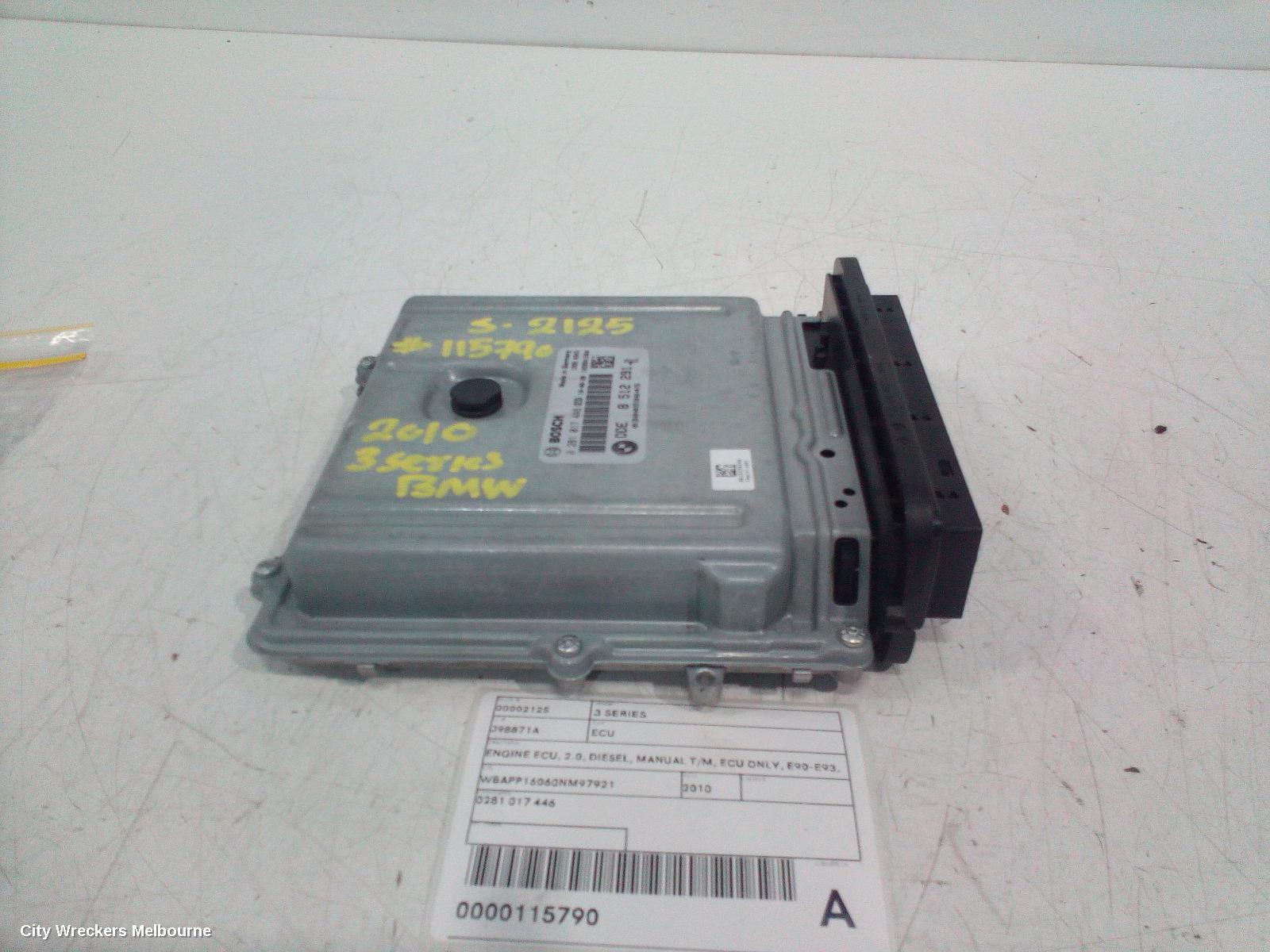 BMW 3 SERIES ECU, ENGINE ECU, 2.0, DIESEL, MANUAL T/M, ECU ONLY, E90-E93, 03/2005 - 09/2013 - Image 2