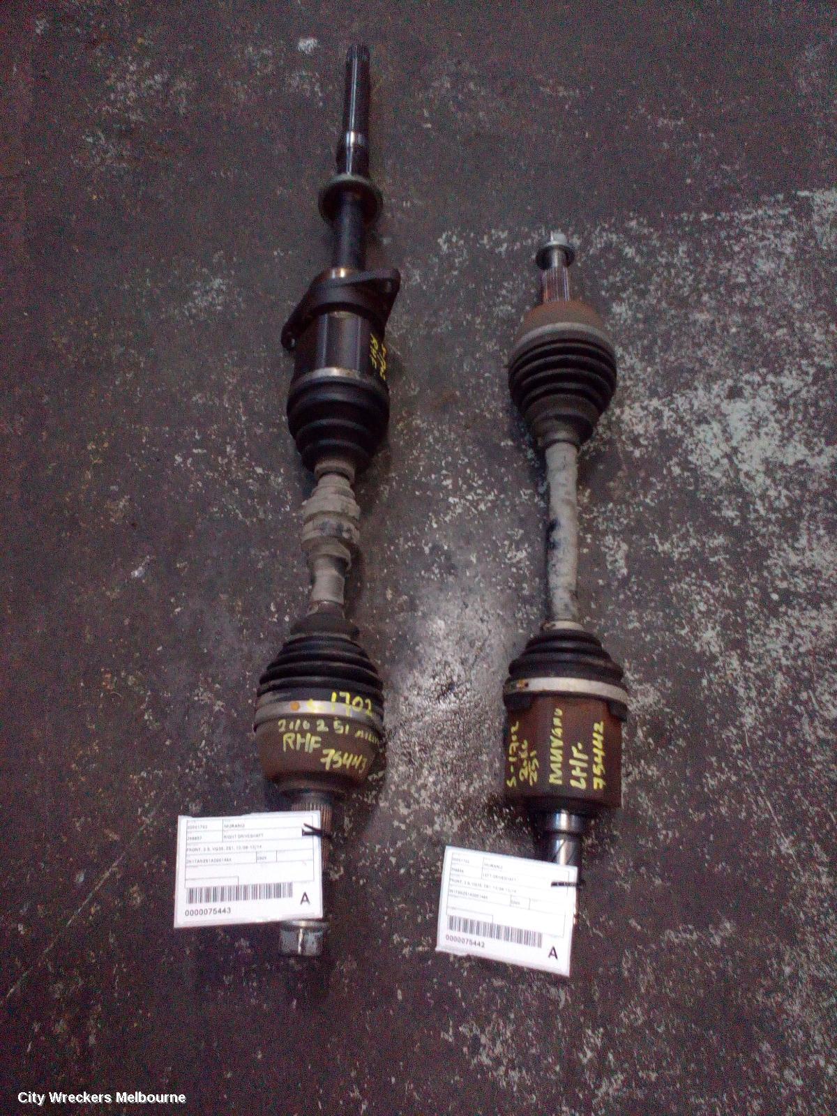 NISSAN MURANO LEFT DRIVESHAFT, FRONT, 3.5, VQ35, Z51, 12/2008 - 12/2014 - Image 2