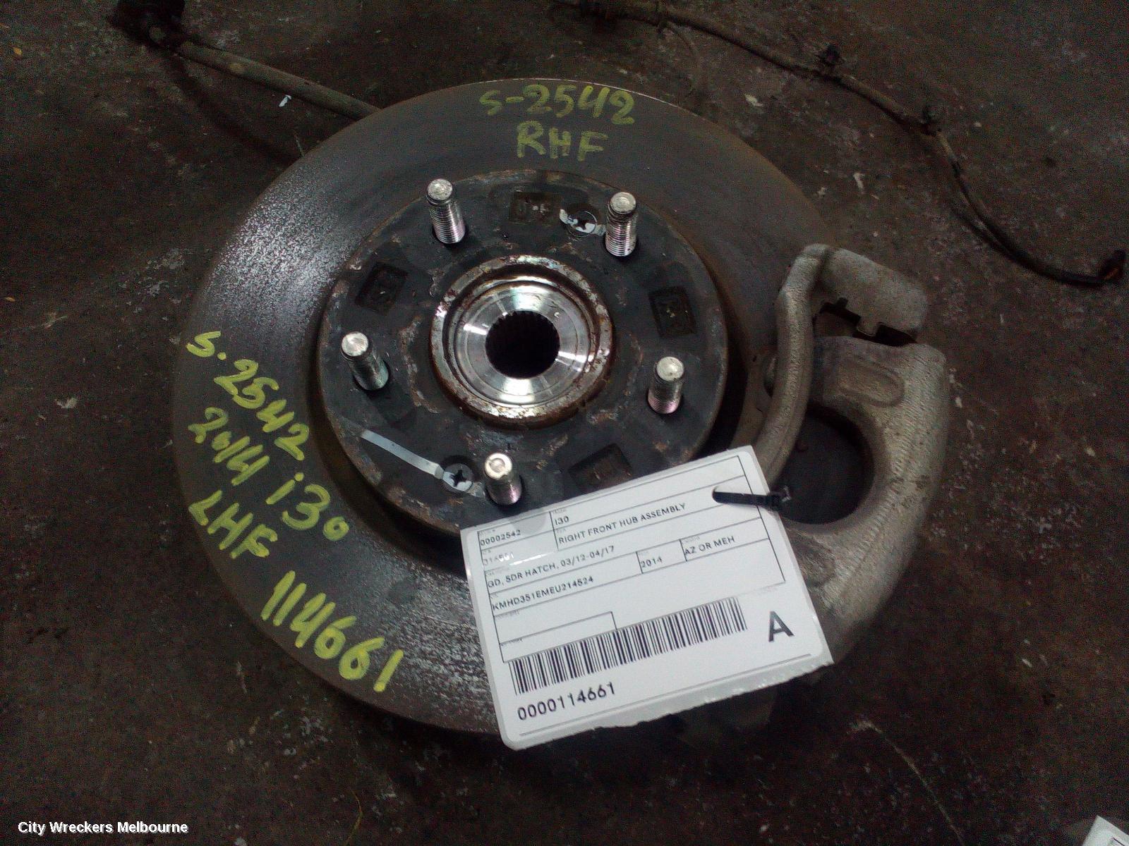 HYUNDAI I30 RIGHT FRONT HUB ASSEMBLY, GD, 5DR HATCH, 03/2012 - 04/2017 - Image 2