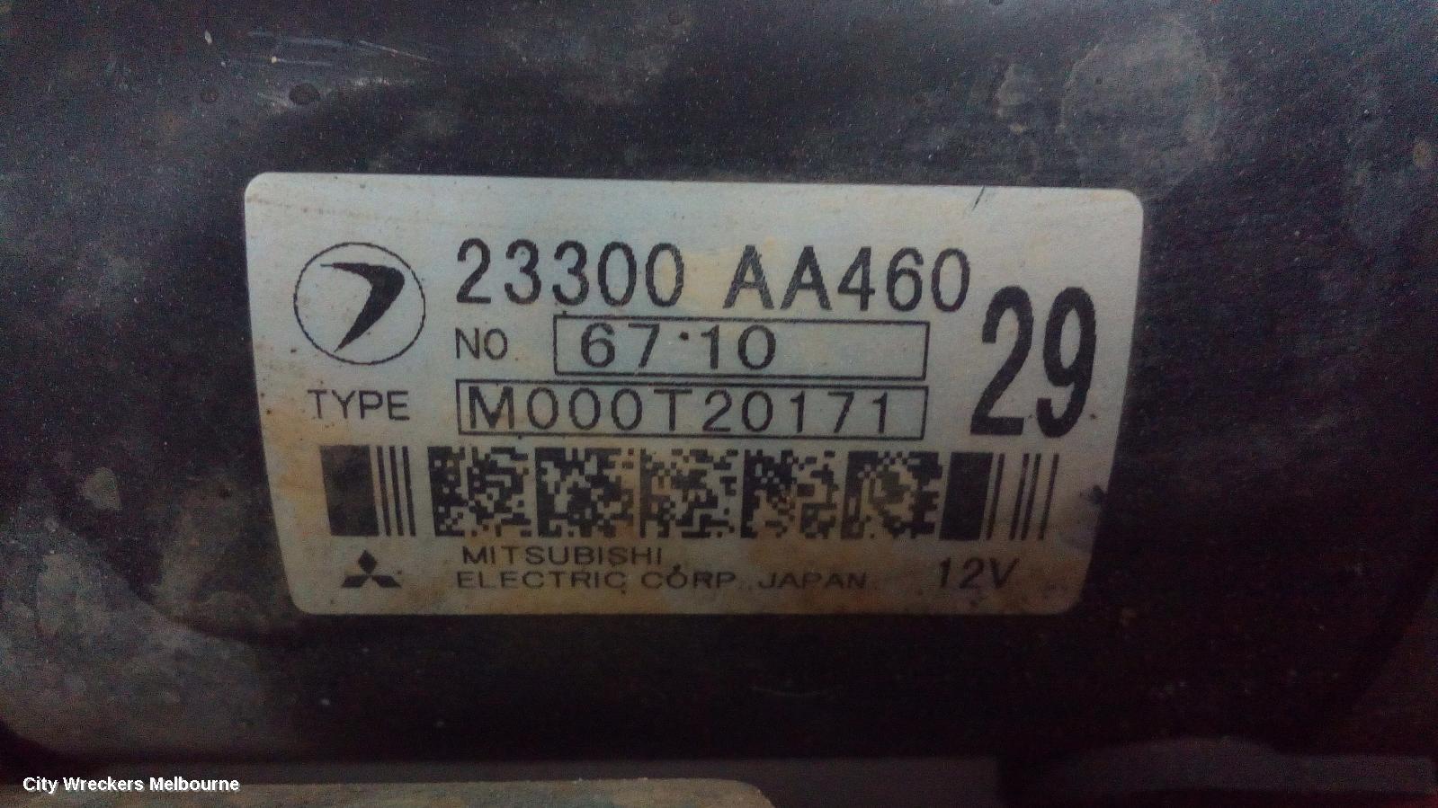 SUBARU FORESTER STARTER, PETROL, EJ20/EJ25, NON TURBO, AUTO, 4 SPEED, 08/1997 - 12/2012 - Image 1