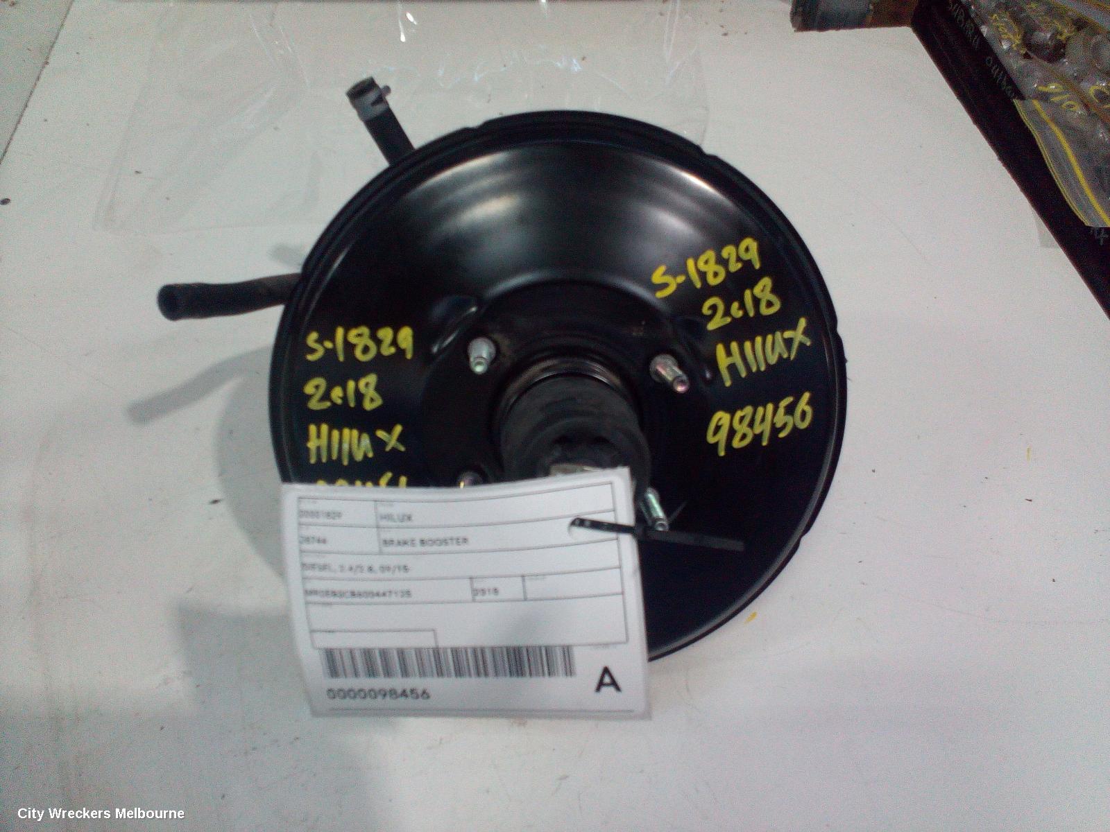 TOYOTA HILUX BRAKE BOOSTER, DIESEL, MANUAL T/M TYPE, 2.4/2.8, 09/2015 - - Image 1