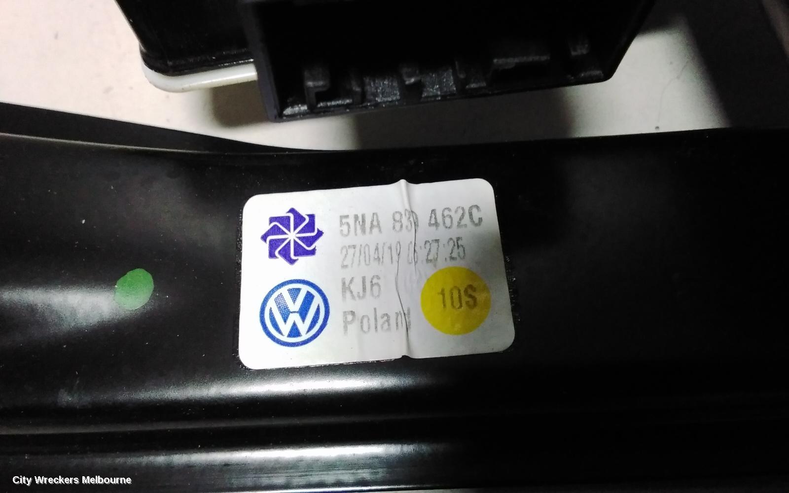 VOLKSWAGEN TIGUAN RIGHT REAR WND REG/MOTOR, DOOR REG ASSY (REG AND MOTOR), 5NA, 06/2016 ONWARDS, 5NA, 06/2016 ONWARDS - Image 2