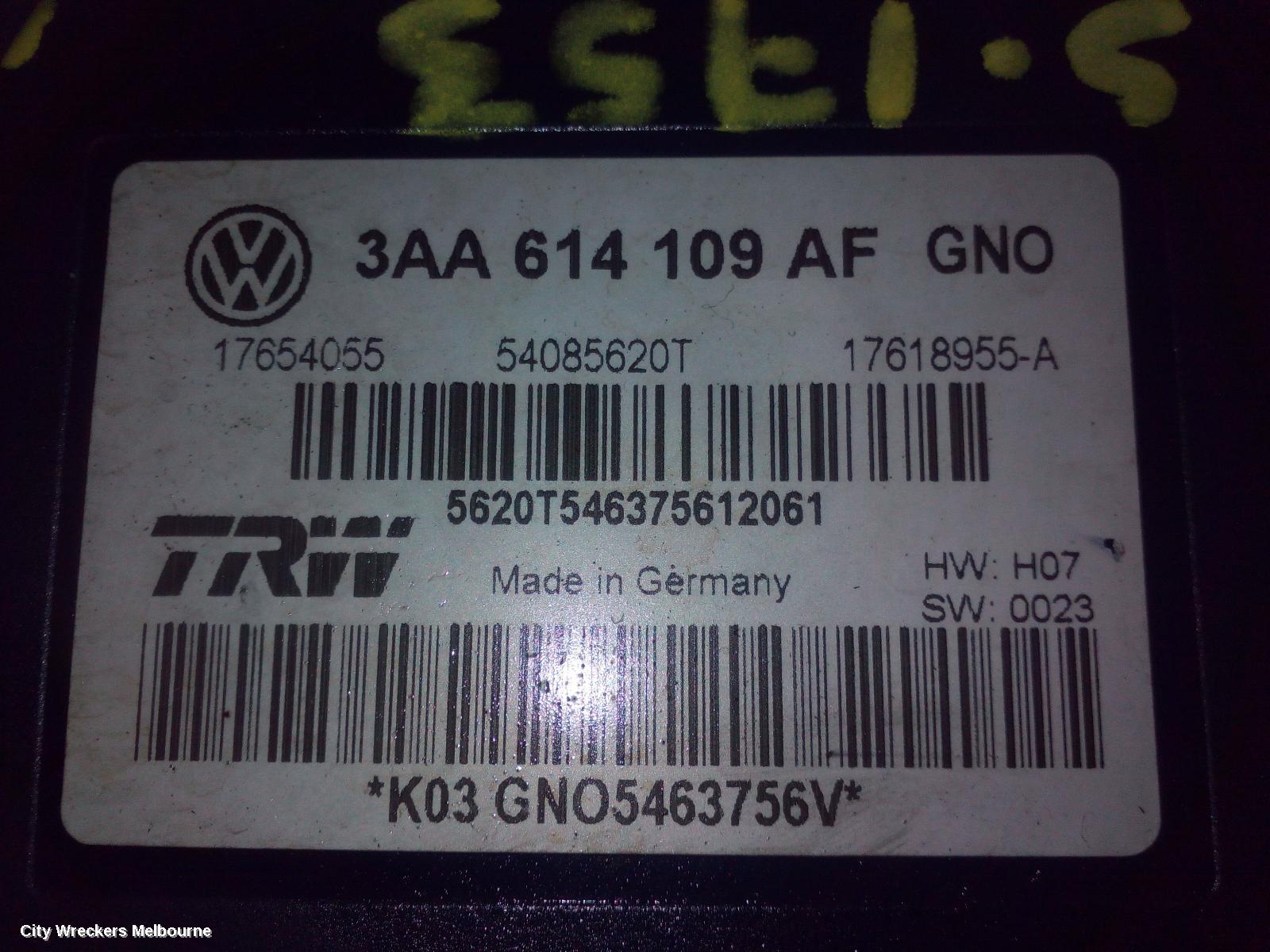 VOLKSWAGEN PASSAT ABS PUMP/MODULATOR, 3CC, ON MODULE P/N 3AA614109AF, 01/2009 - 06/2012 - Image 2