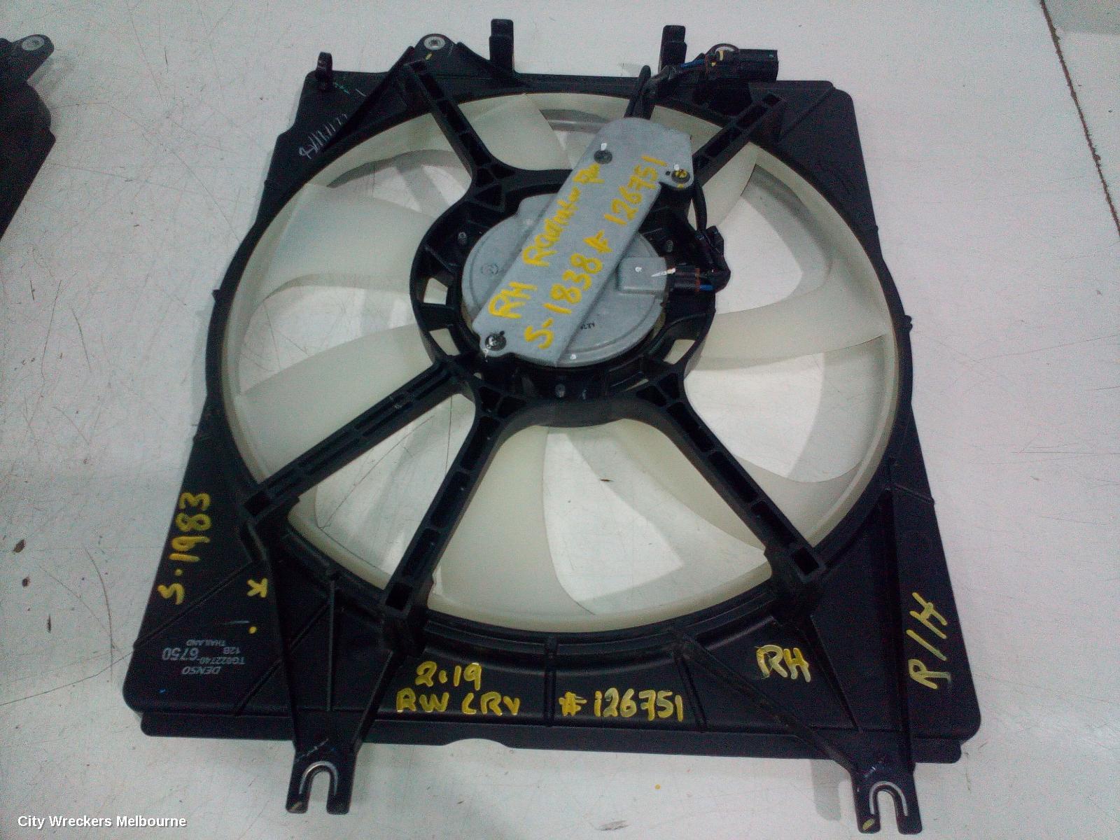 HONDA CRV FAN, RADIATOR FAN (RH SIDE), 5 BLADES, RW, 05/2017 ONWARDS - Image 2