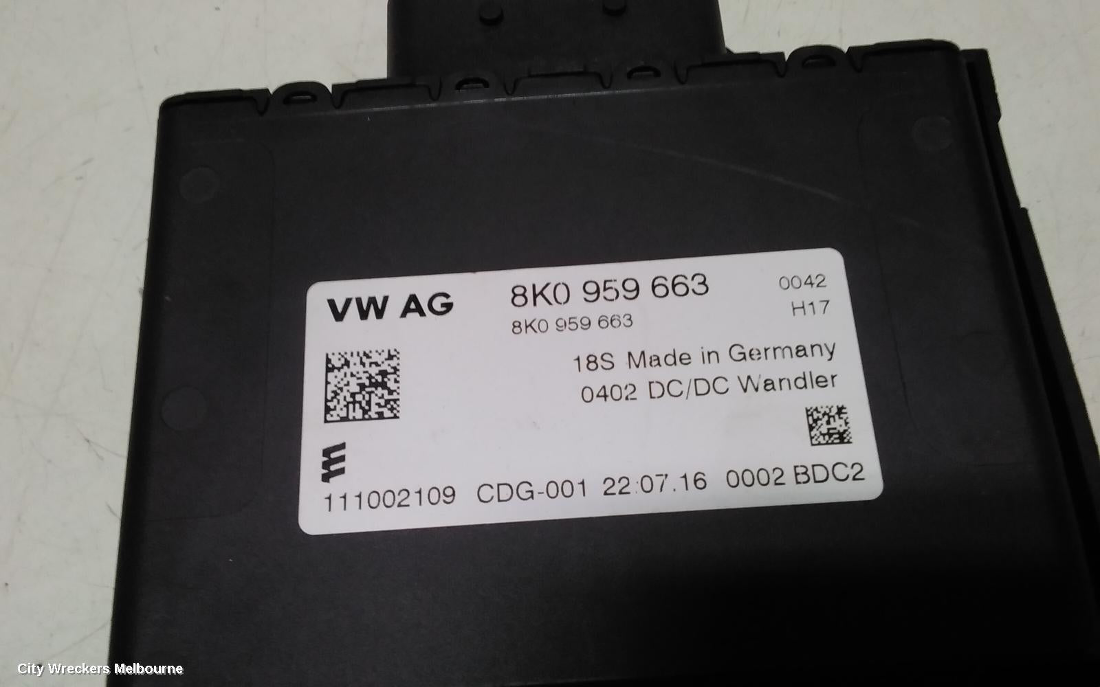 AUDI Q5, 8R, 12/2008 - 01/2017, 8K0-959-663 VOLTAGE STABILIZER CONTROL MODULE: 110351 - Image 3