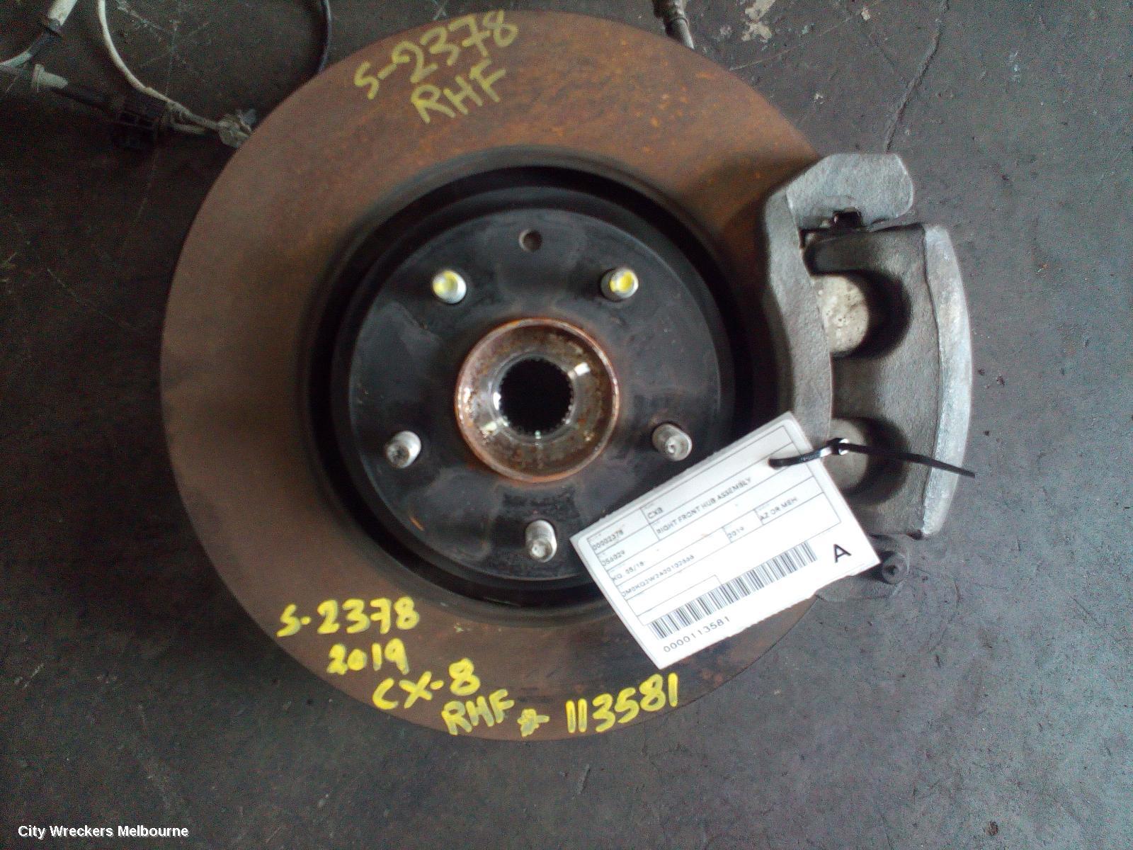 MAZDA CX8 RIGHT FRONT HUB ASSEMBLY, KG, 05/2018 - 12/2023 - Image 1