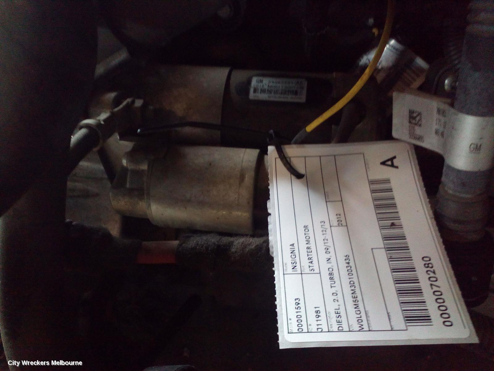 OPEL INSIGNIA STARTER, DIESEL, 2.0, TURBO, IN, 09/2012 - 12/2013 - Image 2
