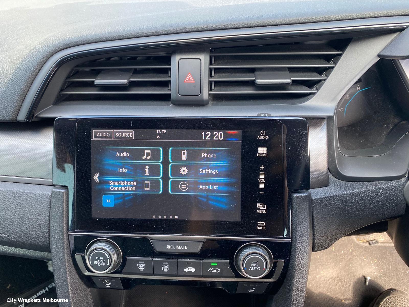 HONDA CIVIC RADIO/CD/DVD/SAT/TV, 7IN TOUCHSCREEN (NON SAT NAV TYPE), 10TH GEN, 05/2016 - 08/2021 - Image 3