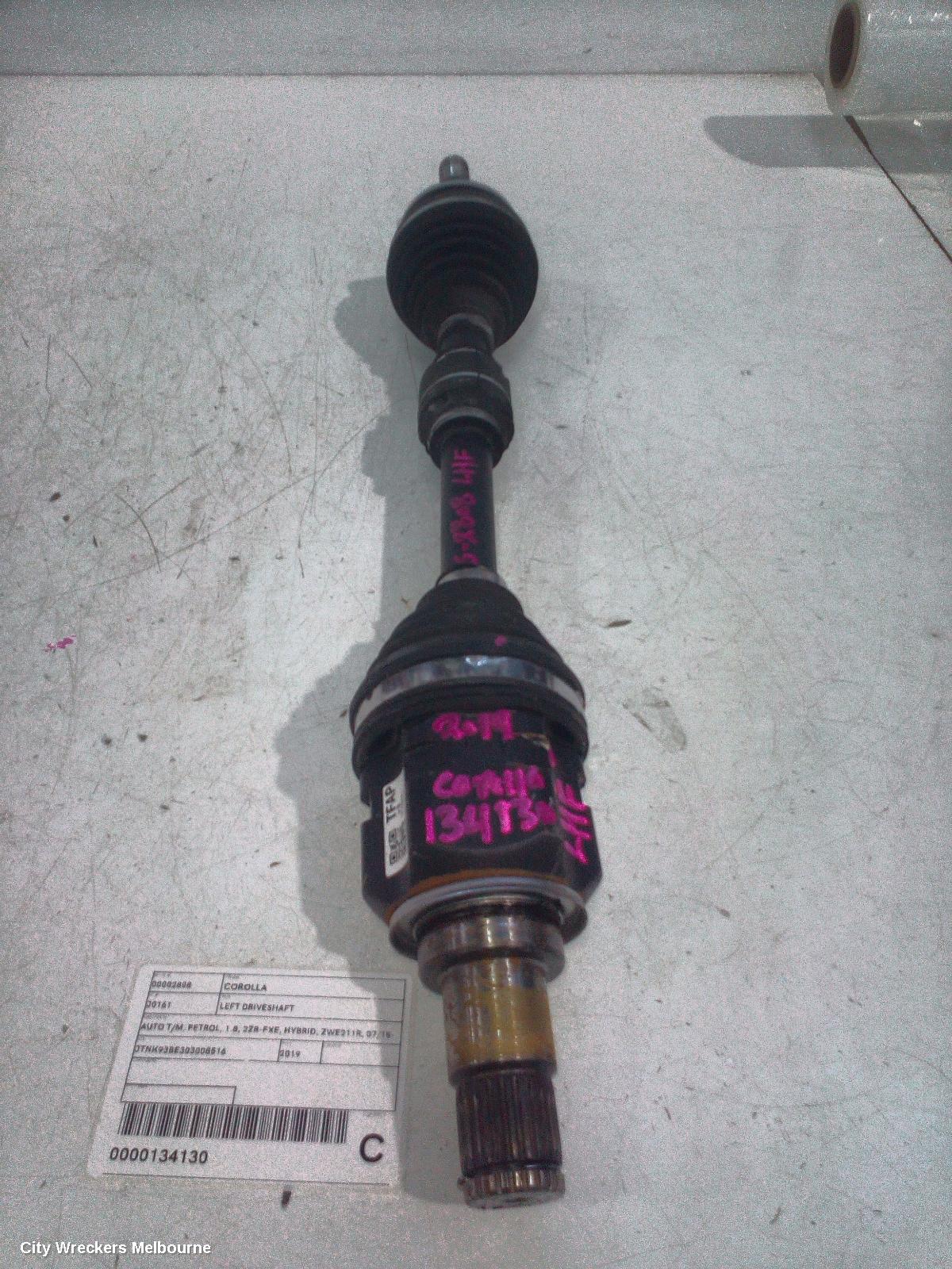 TOYOTA COROLLA LEFT DRIVESHAFT, AUTO T/M, PETROL, 1.8, 2ZR-FXE, HYBRID, ZWE211R, 07/2018 ONWARDS - Image 1