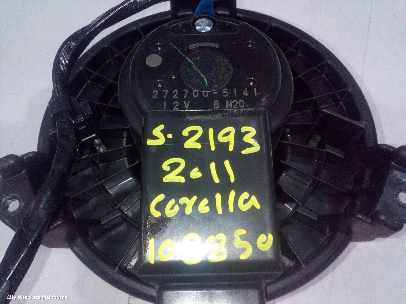 TOYOTA COROLLA HEATER FAN MOTOR, NON CLIMATE CONTROL TYPE, ZRE152/20153R, 03/2007 - 10/2013 - Image 2