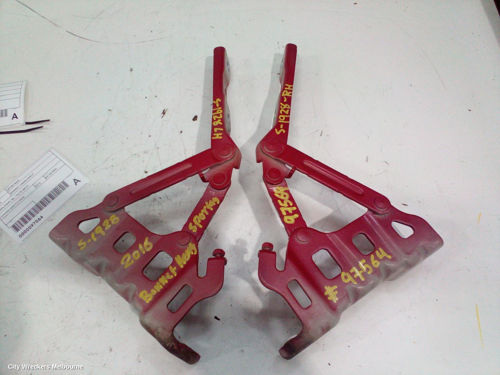 KIA SPORTAGE BONNET HINGE/STRUT, HINGES (PAIR), QL, 10/2015 - 08/2021 - Image 3