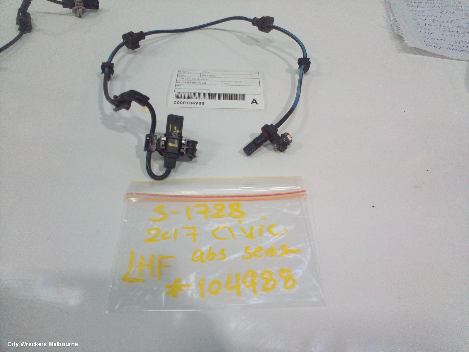 HONDA CIVIC ABS SENSOR, 10TH GEN, LH FRONT, 05/2016 - 08/2021 - Image 3
