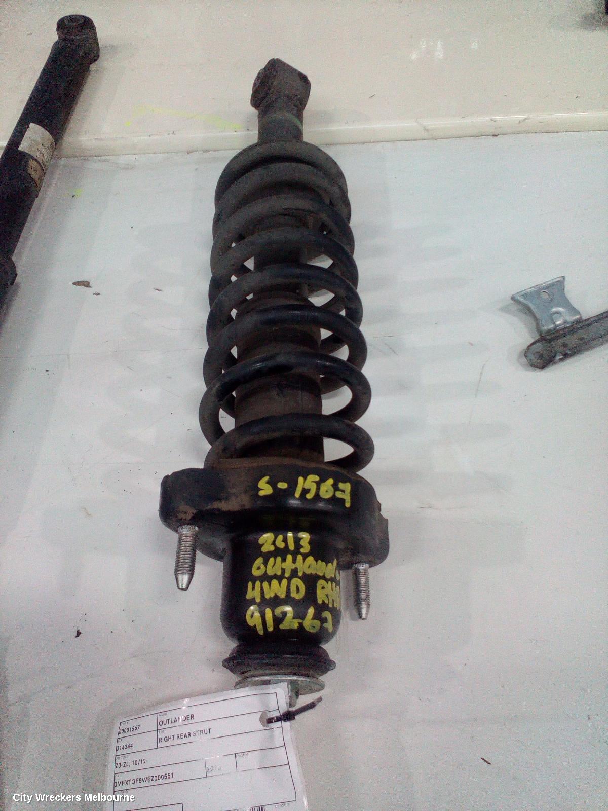 MITSUBISHI OUTLANDER RIGHT REAR STRUT, ZJ-ZL, 10/2012 ONWARDS - Image 1