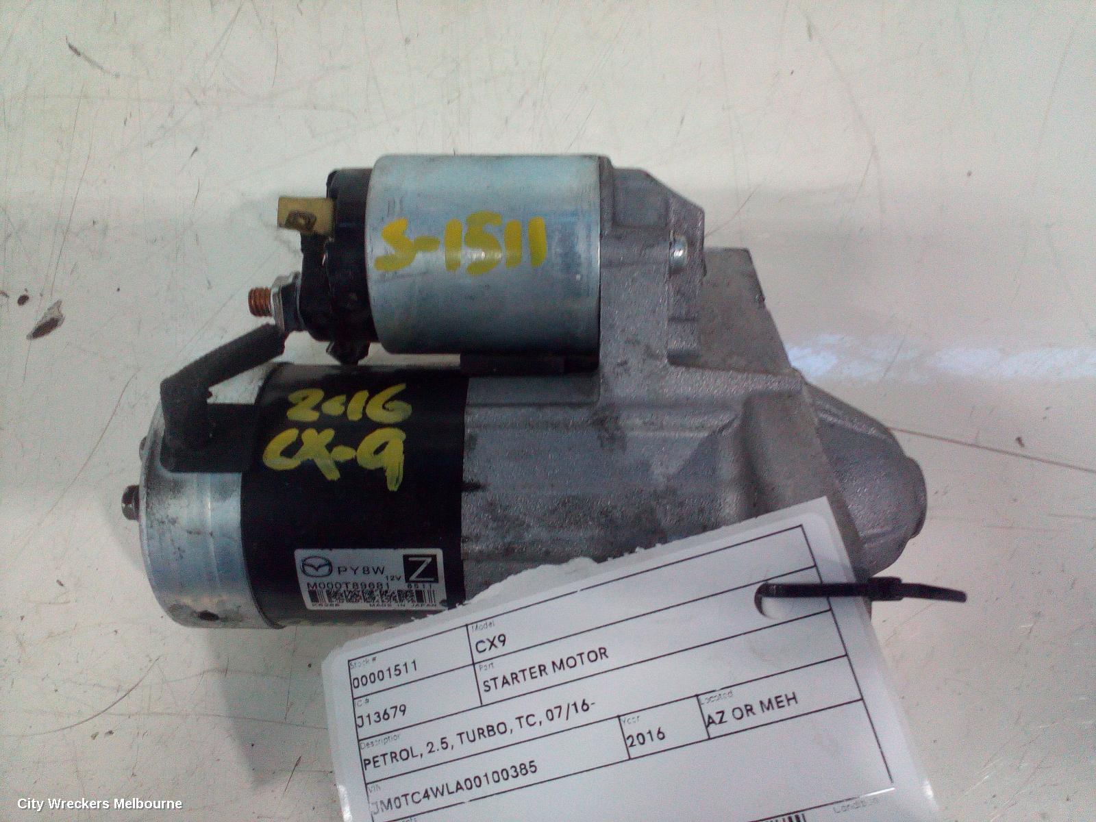 MAZDA CX9 STARTER, PETROL, 2.5, TURBO, TC, 07/2016 ONWARDS - Image 3