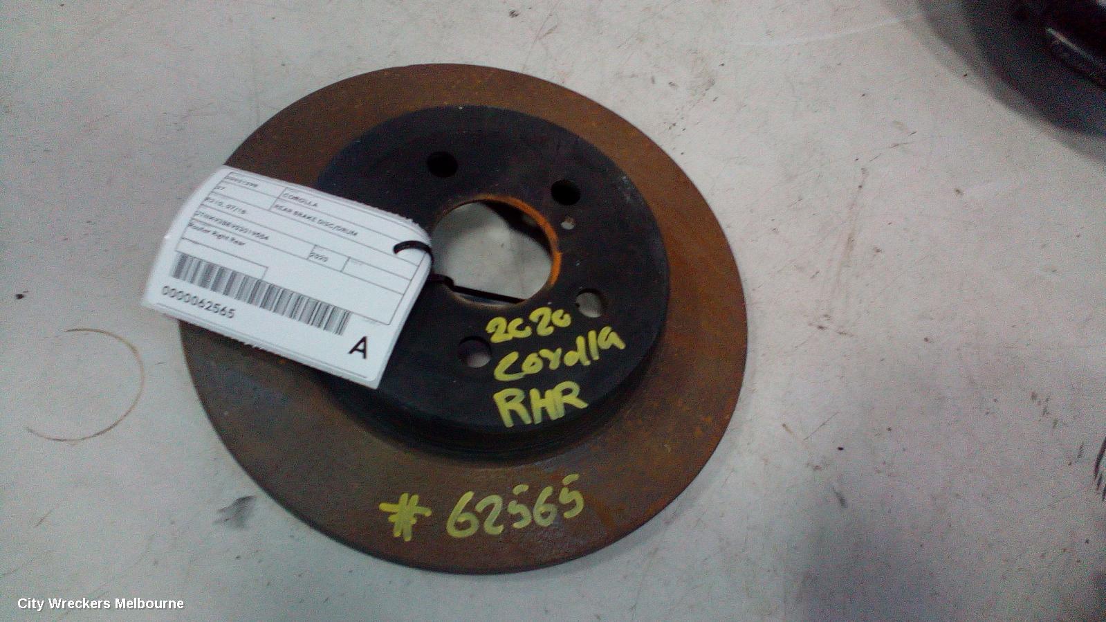 TOYOTA COROLLA REAR BRAKE DISC/DRUM, E210, 07/2018 ONWARDS - Image 2