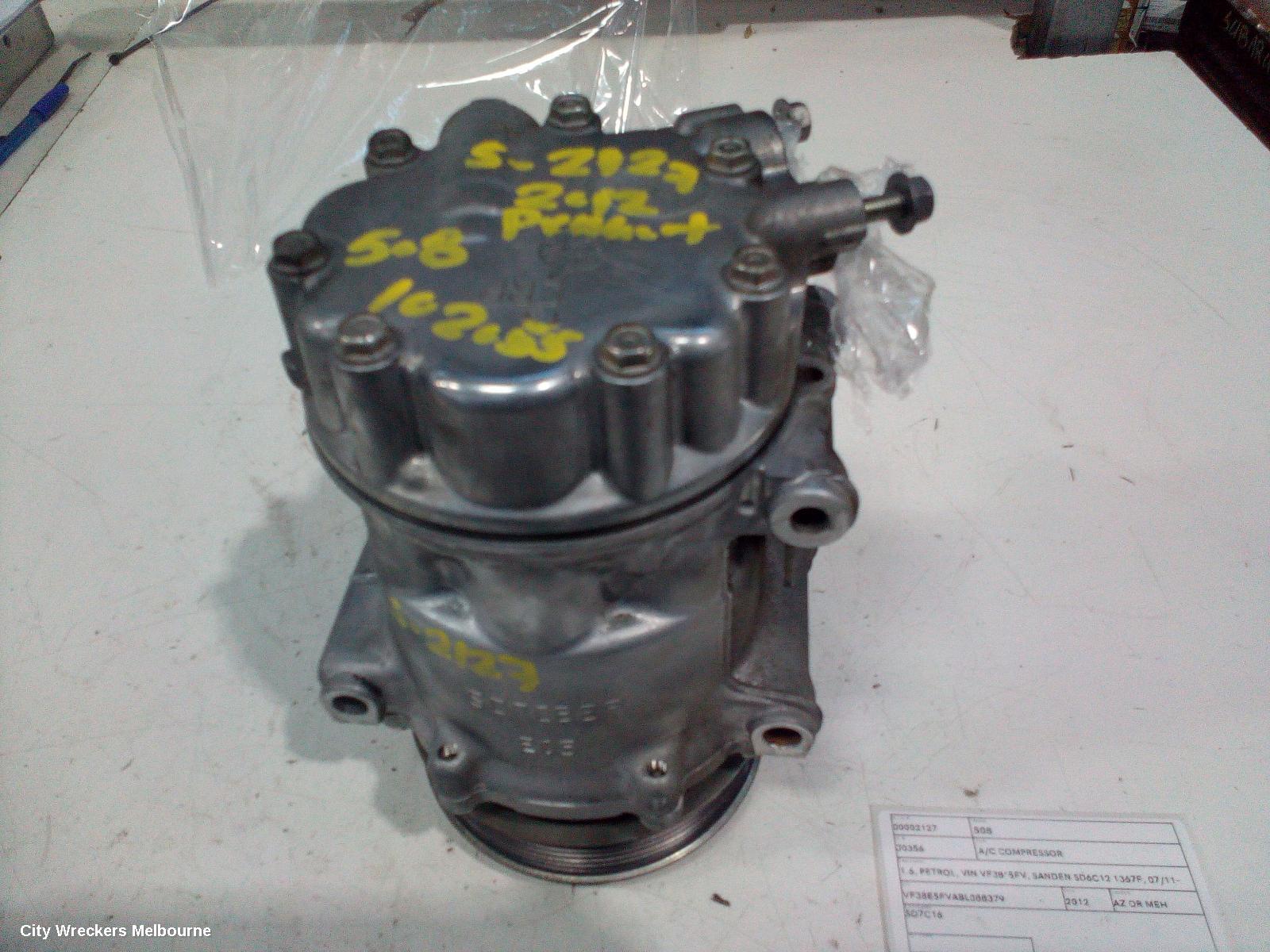 PEUGEOT 508 A/C COMPRESSOR, 1.6, PETROL, VIN VF38*5FV, SANDEN SD6C12 1367F, 07/2011 - 02/2015 - Image 1