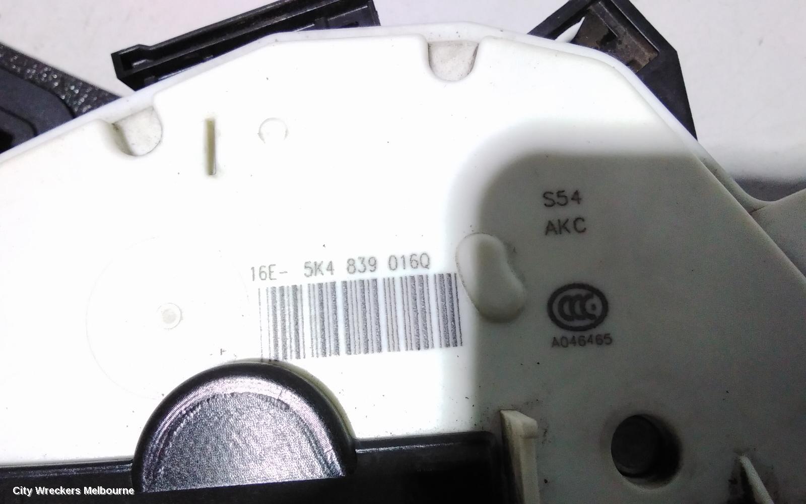 VOLKSWAGEN GOLF DOOR/BOOT/GATE LOCK, RIGHT REAR DOOR LOCK, P/N 5K4839016Q, GEN 7, 03/2013 - 08/2020 - Image 3