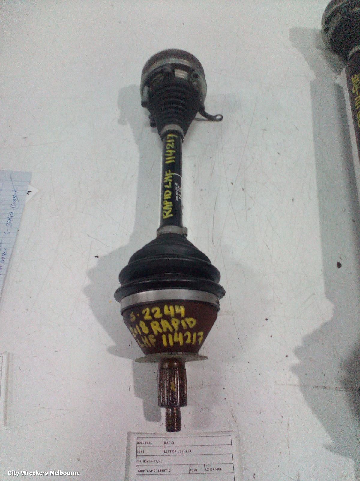 SKODA RAPID LEFT DRIVESHAFT, NH, 05/2014 - 12/2020 - Image 1