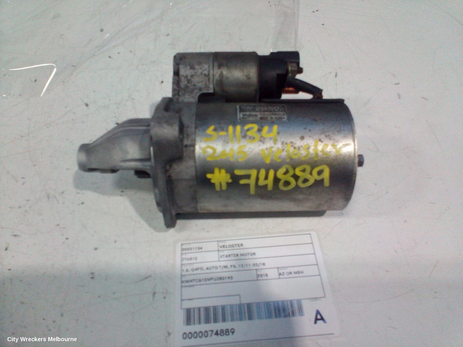 HYUNDAI VELOSTER STARTER, 1.6, G4FD, AUTO T/M, FS, 12/2011 - 02/2018 - Image 1