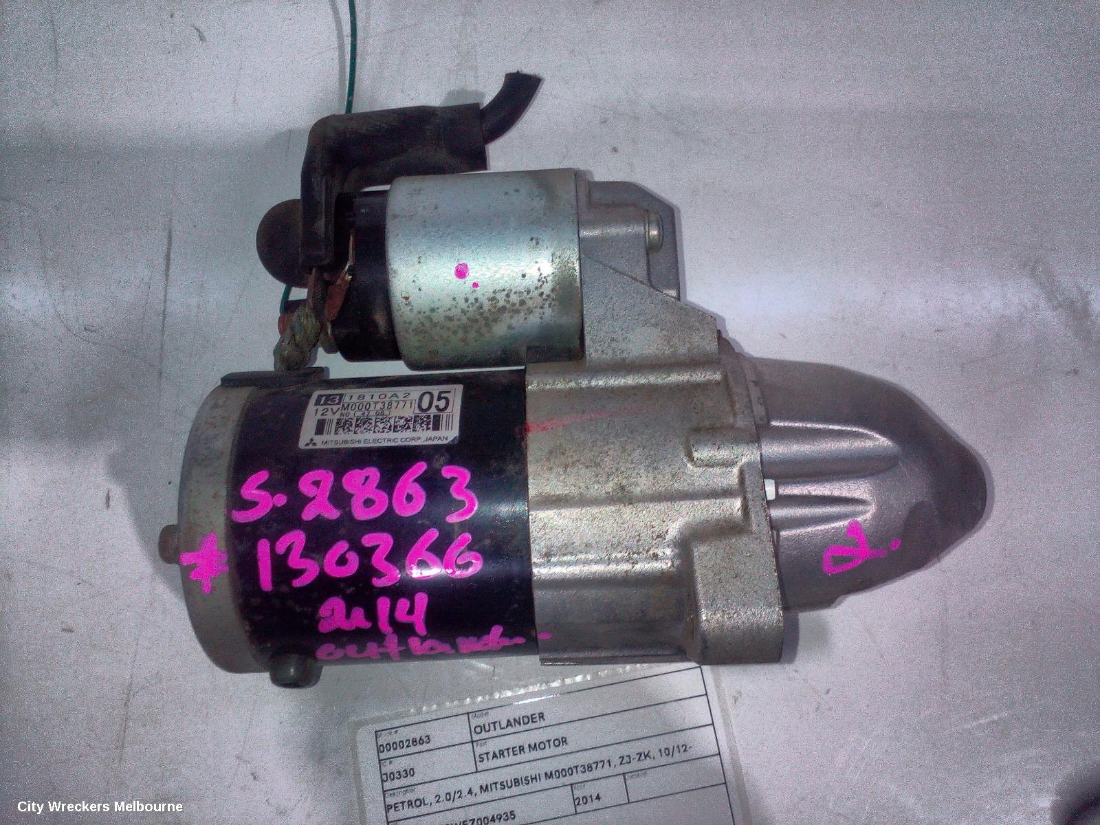 MITSUBISHI OUTLANDER STARTER, PETROL, 2.0/2.4, MITSUBISHI M000T38771, ZJ-ZK, 10/2012 - 07/2021 - Image 2