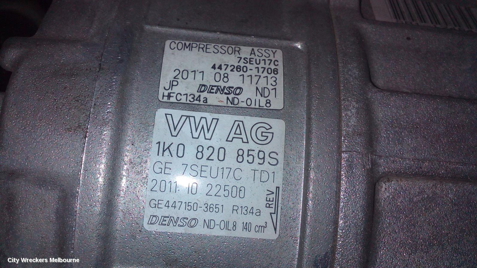 VOLKSWAGEN JETTA A/C COMPRESSOR, 1KM-1B, PETROL, DENSO BRAND (7SEU17C), 02/2006 - 12/2017 - Image 1